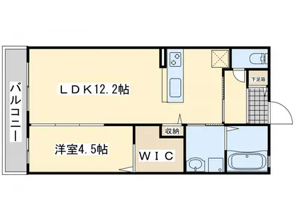 LEGEND ハイム A棟(1LDK/2階)の間取り写真