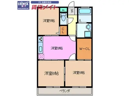 レジデンス善(3LDK/1階)の間取り写真