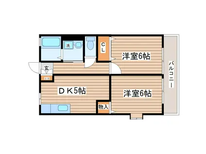 ファミールAI(2DK/2階)の間取り写真