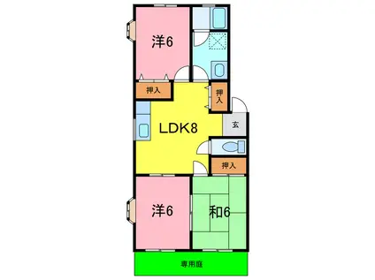 ステーシア雅IA(3LDK/1階)の間取り写真
