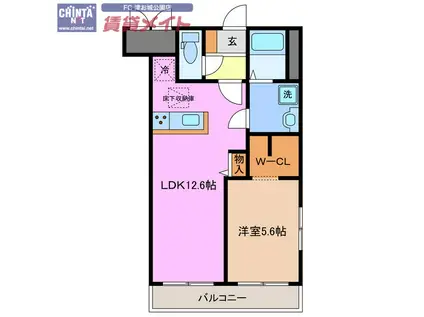 RENACE LEKAME(1LDK/1階)の間取り写真