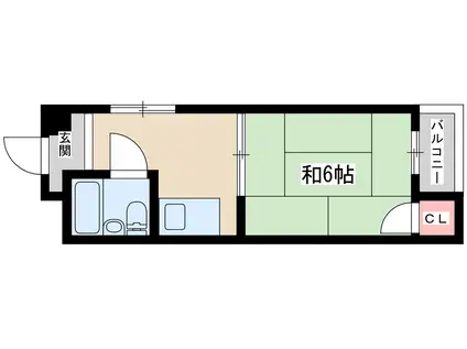センチュリーマンション(1K/2階)の間取り写真
