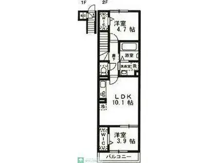 東庄レジデンス(2LDK/2階)の間取り写真