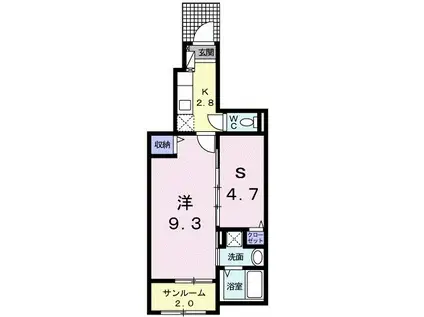 ネオ ファミール(1SK/1階)の間取り写真