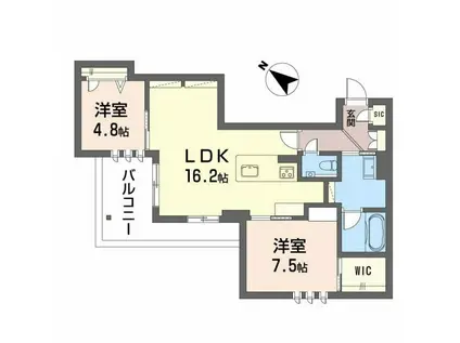 シャーメゾン 新屋敷 PREMIAM(2LDK/3階)の間取り写真