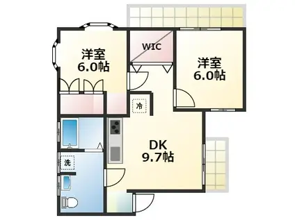 APARTMENTのだめ(2DK/2階)の間取り写真