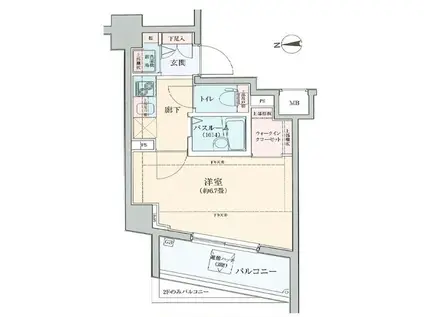 ロアール豪徳寺(1K/3階)の間取り写真