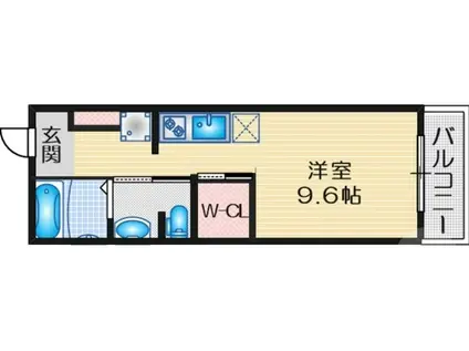 アヴェニール片山町IV番館(ワンルーム/2階)の間取り写真