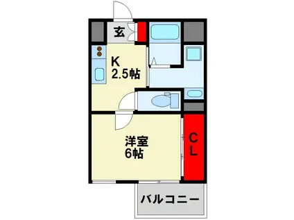 PROTO CITY戸畑(1K/4階)の間取り写真