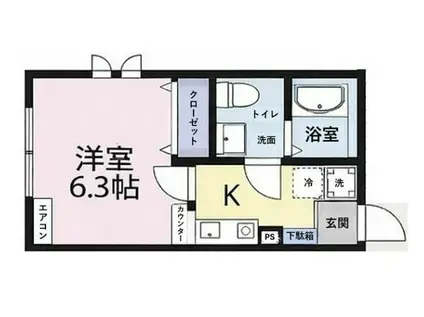 AMSSVIE(1K/2階)の間取り写真