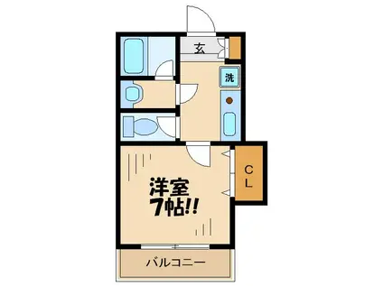 プレジデントうえのだい(1K/2階)の間取り写真