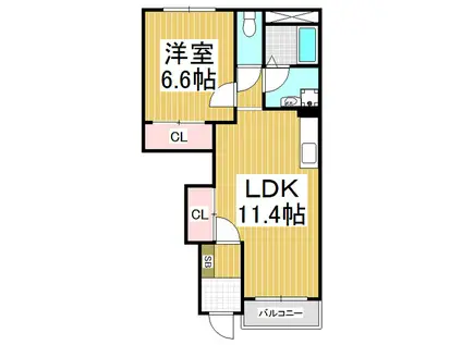 サン・トラント(1LDK/1階)の間取り写真