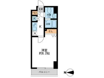 HF錦糸町レジデンス(1K/7階)の間取り写真