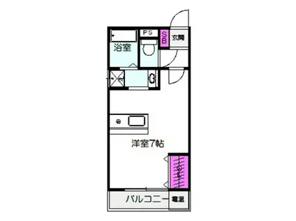 アヴァンセ(ワンルーム/2階)の間取り写真