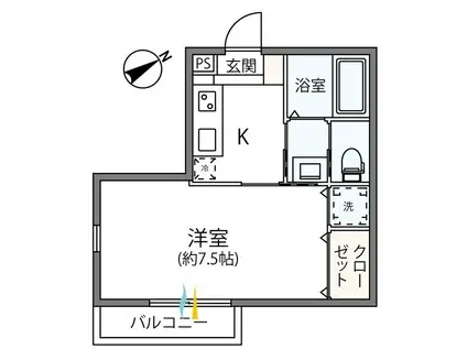 COSMO MM(1K/1階)の間取り写真