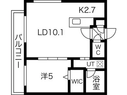 ポプラ館北大前(1LDK/4階)の間取り写真