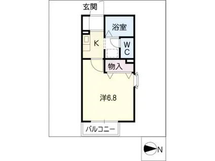 メゾン・ラポール E棟(1K/1階)の間取り写真