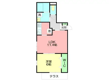 RAFFINATO湘南(1LDK/1階)の間取り写真