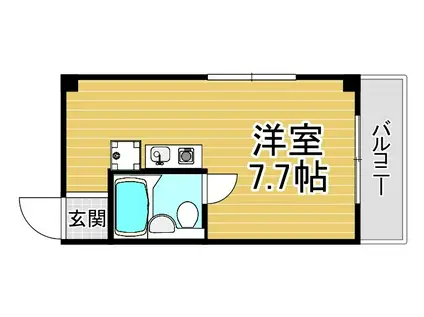 レジデンスC1(ワンルーム/3階)の間取り写真