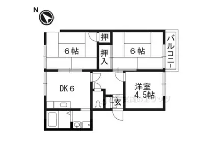 ピネスタウンA棟(3DK/1階)の間取り写真