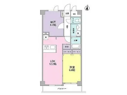 ボヌール都立大学弐番館(1SLDK/3階)の間取り写真