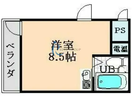 カサパラシオ(ワンルーム/1階)の間取り写真