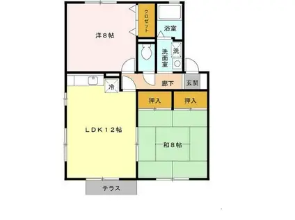 21番館 A棟(2LDK/2階)の間取り写真