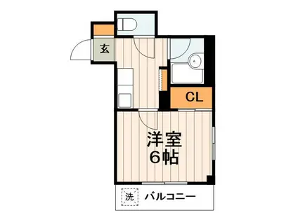 ヴィラージュエヌ(1K/3階)の間取り写真