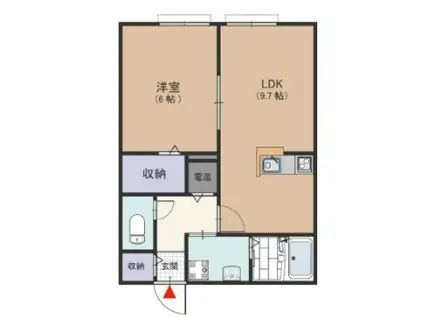 アルヴェアーレII(1LDK/2階)の間取り写真