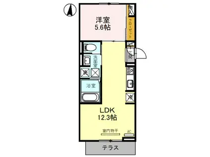 COLORATO狭山(1LDK/1階)の間取り写真