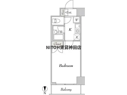 BLUROCK秋葉原(1K/2階)の間取り写真