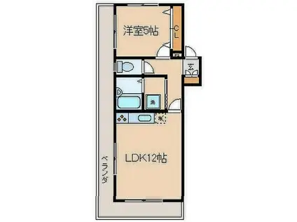 エトワール保土ヶ谷 B館(1LDK/2階)の間取り写真