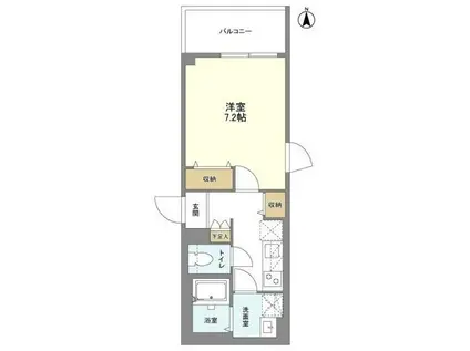 ウェルスクエア笹塚Ⅱ(1K/4階)の間取り写真