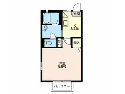 ディアスグレープA(1K/1階)の間取り写真