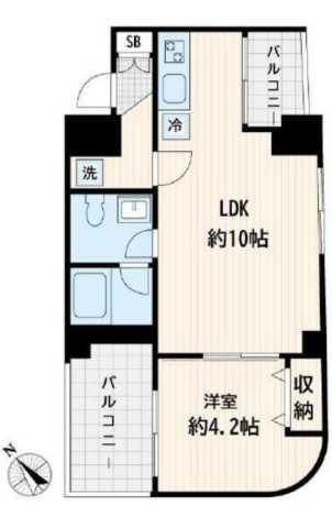 GRANDUO小石川(1LDK/7階)の間取り写真