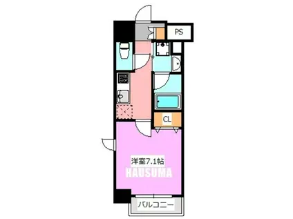 GRAND REVE HIGASHIOGU(1K/3階)の間取り写真