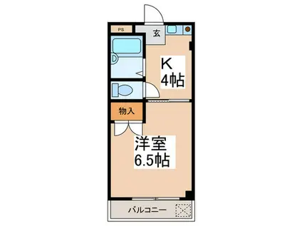 テラストーク相模原(1K/1階)の間取り写真