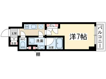 EXE北大阪(1K/4階)の間取り写真