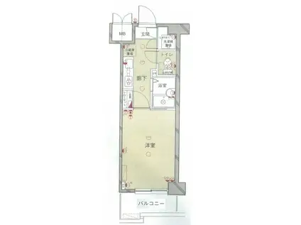 ルーブル文京音羽(1K/10階)の間取り写真