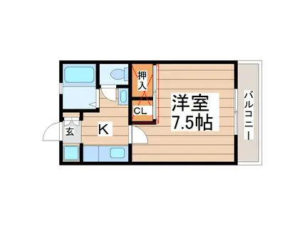 ティエラ松波(1K/2階)の間取り写真