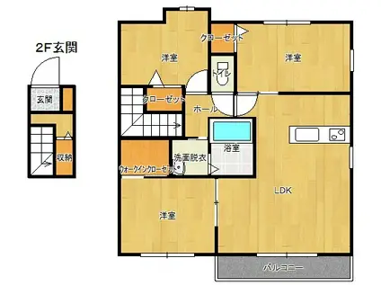 カンパネラII(3LDK/2階)の間取り写真