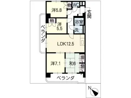 エクセル(4LDK/1階)の間取り写真