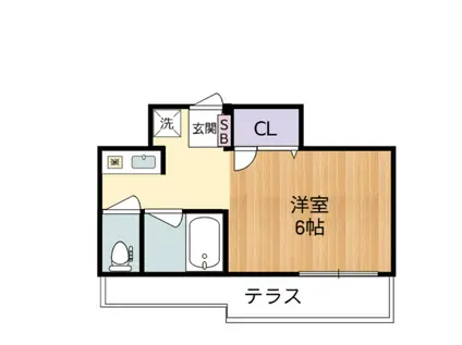 多摩ハイツD棟(1DK/1階)の間取り写真