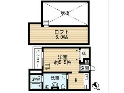ラネージュ神戸(1K/2階)の間取り写真
