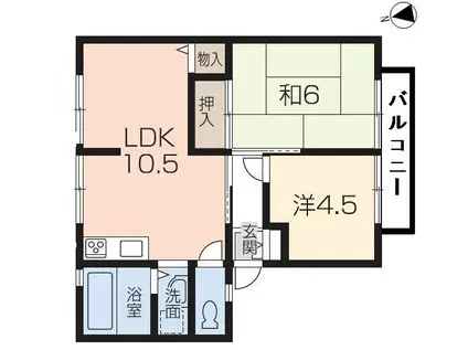サンライフMI(2LDK/1階)の間取り写真