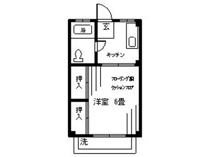 王子一番街ビル(1K/3階)の間取り写真