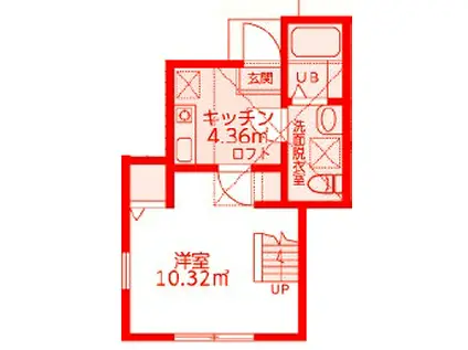 CYGNUS横浜(1K/1階)の間取り写真