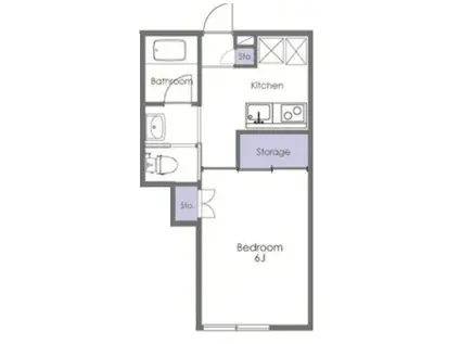 HOPE(1K/2階)の間取り写真