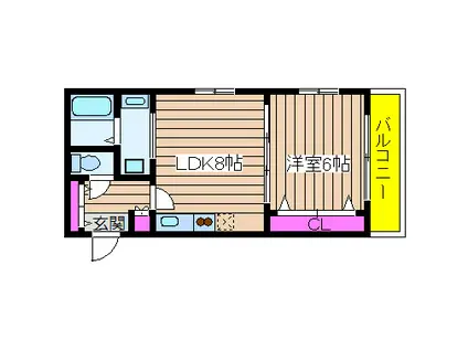 ラメゾンさくら(1LDK/5階)の間取り写真