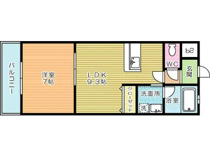 KN21白銀(1LDK/5階)の間取り写真